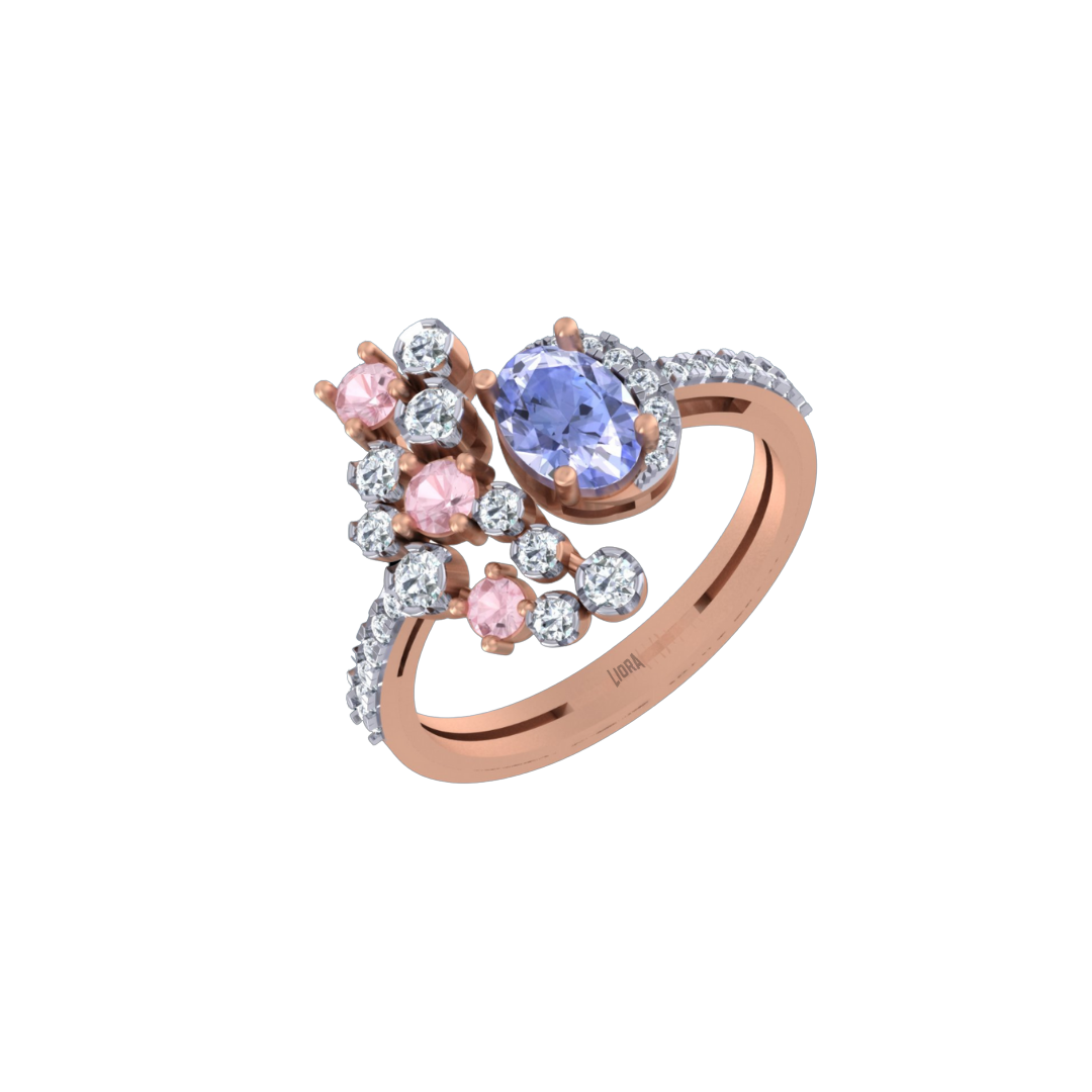 Open Diamond Ring in Rose Gold 2